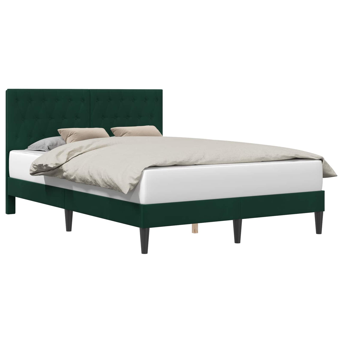 vidaXL Σκελετός Κρεβατιού Σκούρο Πράσινο 120 x 190 cm Βελούδο