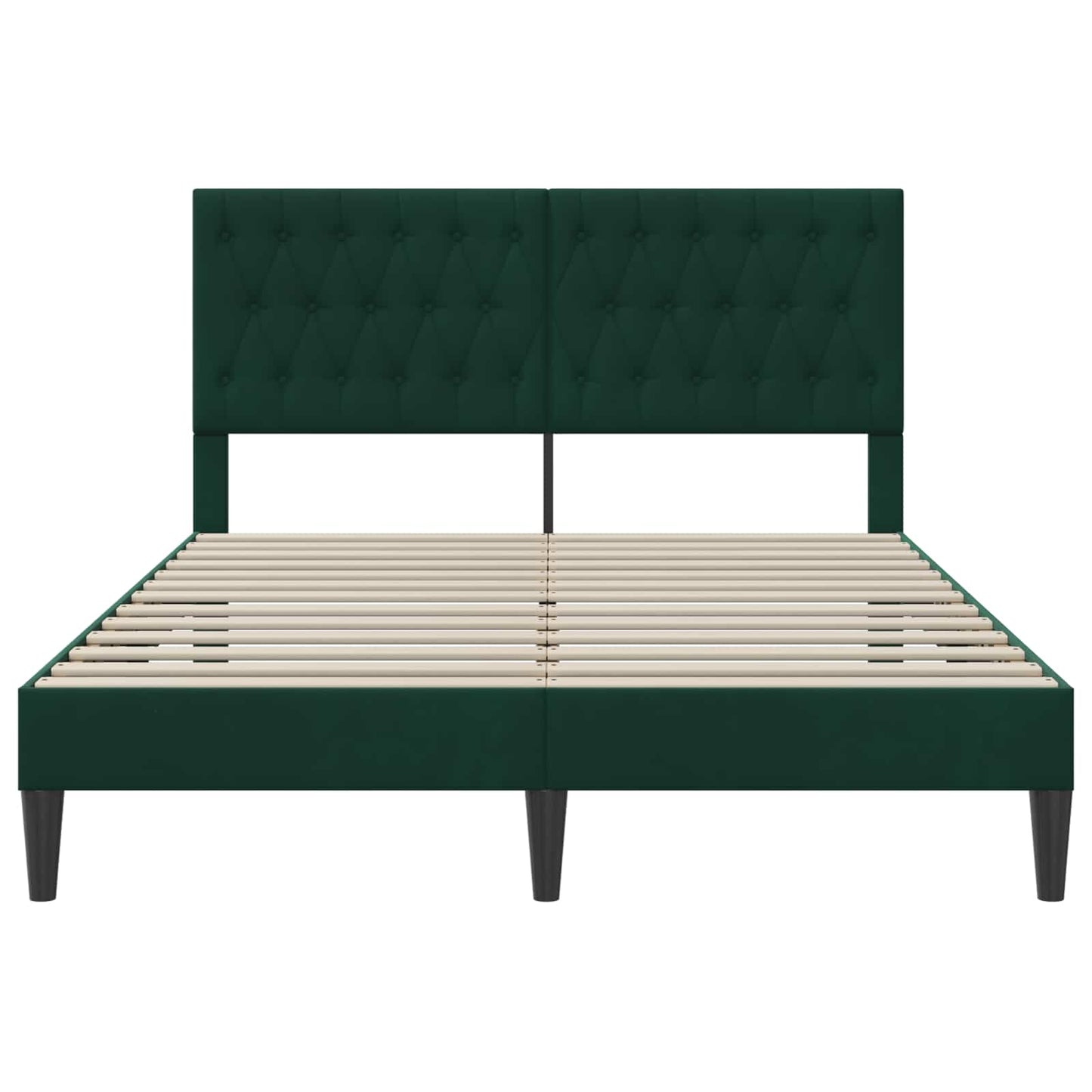 vidaXL Σκελετός Κρεβατιού Σκούρο Πράσινο 120 x 190 cm Βελούδο