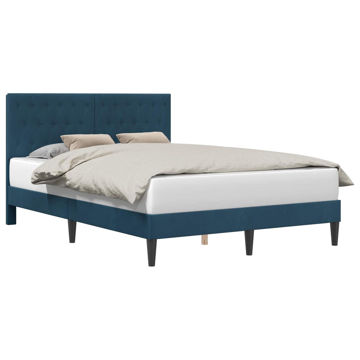 vidaXL Σκελετός Κρεβατιού με κεφαλάρι Μπλε 120 x 190 cm Βελούδο
