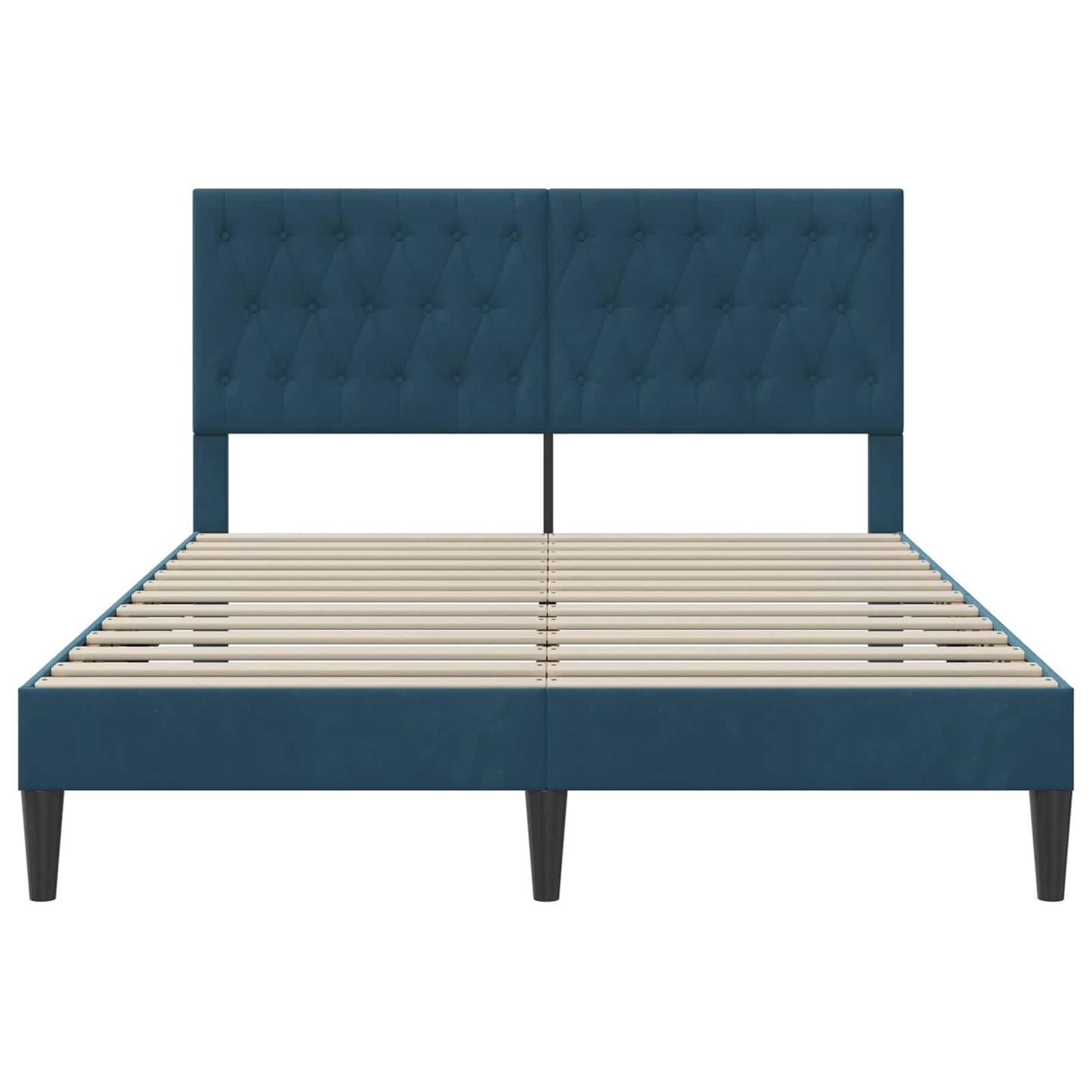 vidaXL Σκελετός Κρεβατιού με κεφαλάρι Μπλε 120 x 190 cm Βελούδο