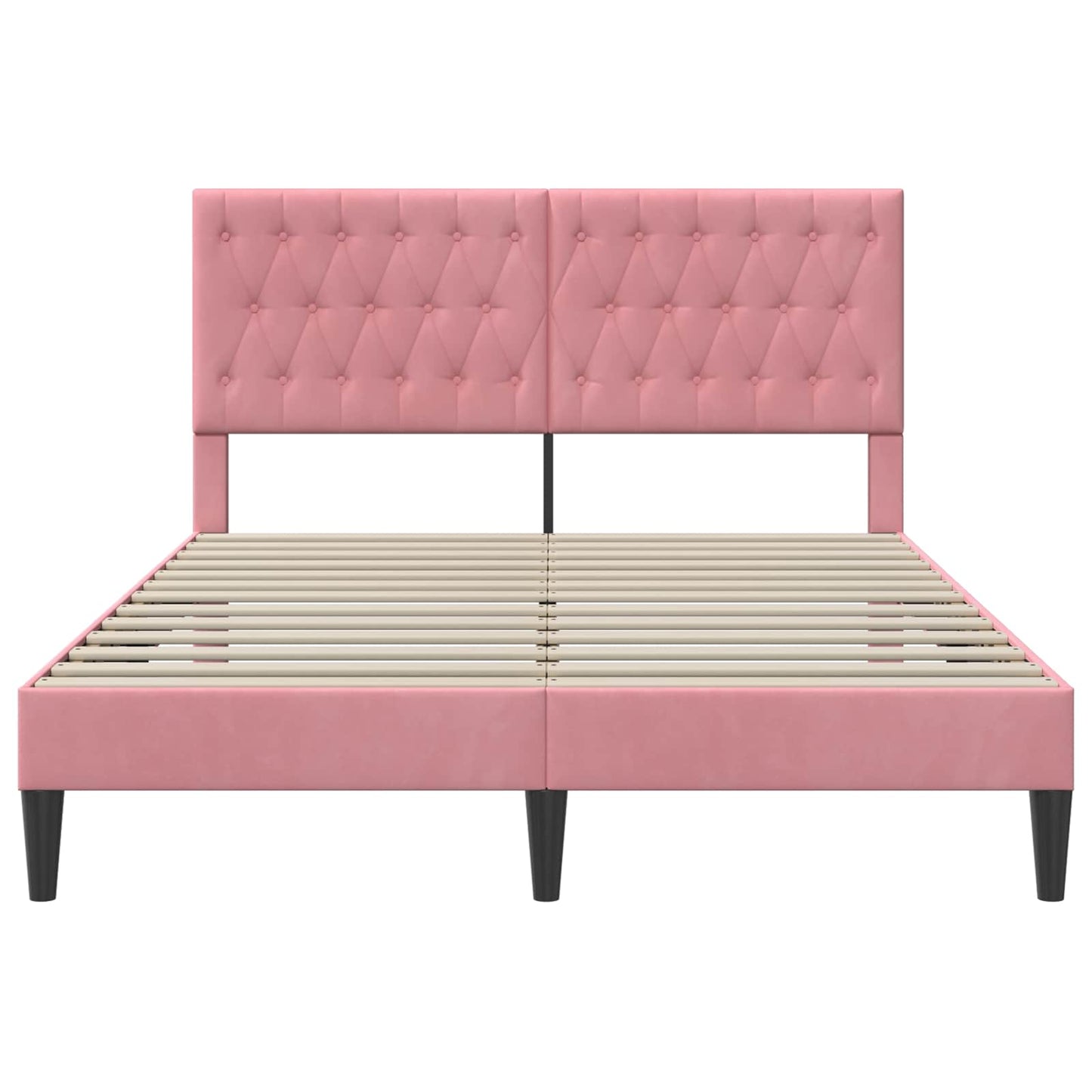 vidaXL Σκελετός Κρεβατιού με κεφαλάρι Ροζ 140 x 200 cm Βελούδο