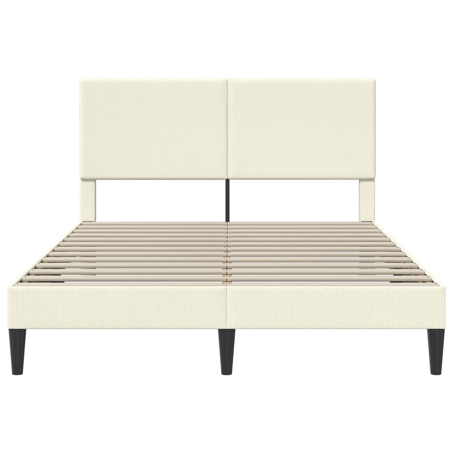 vidaXL Σκελετός Κρεβατιού Κρεμ 140 x 190 cm Υφασμάτινο Κορντουρά