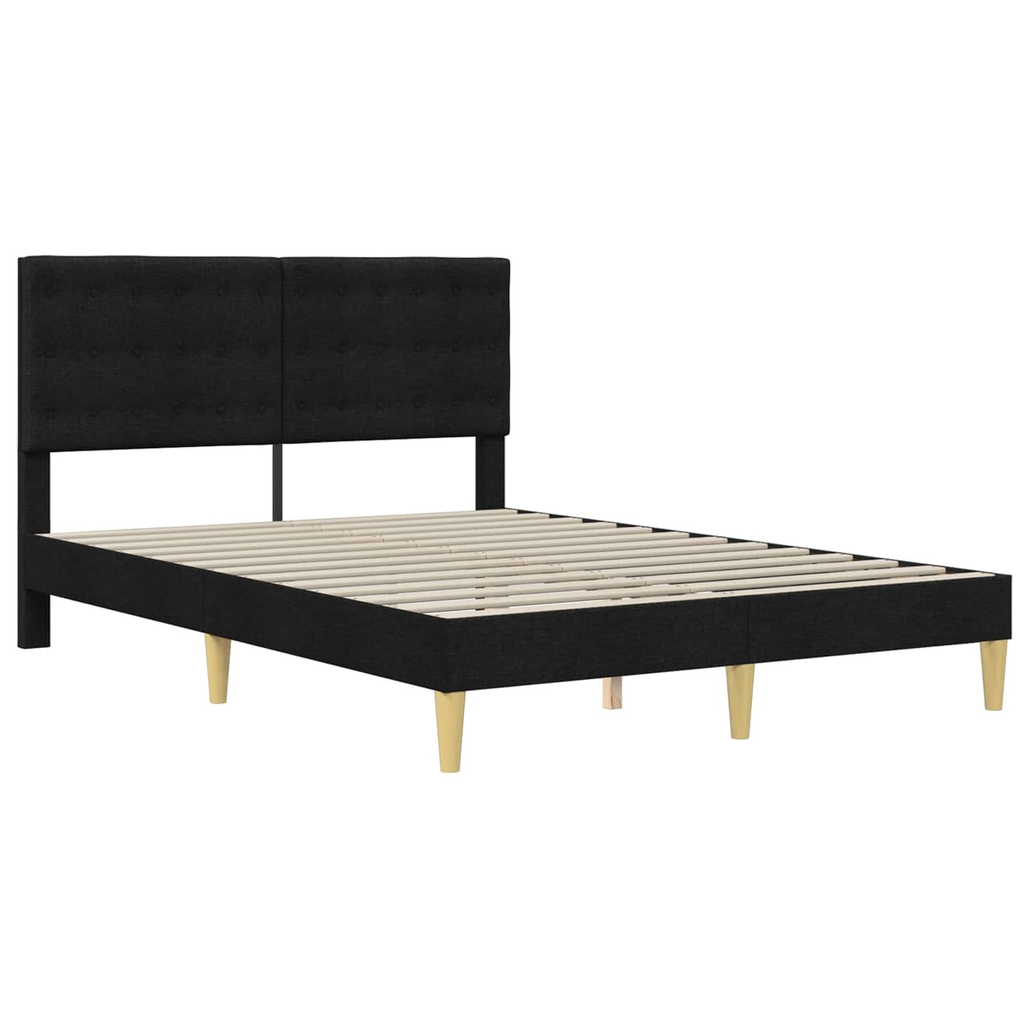 vidaXL Σκελετός Κρεβατιού με κεφαλάρι Μαύρο 120 x 190 cm Ύφασμα