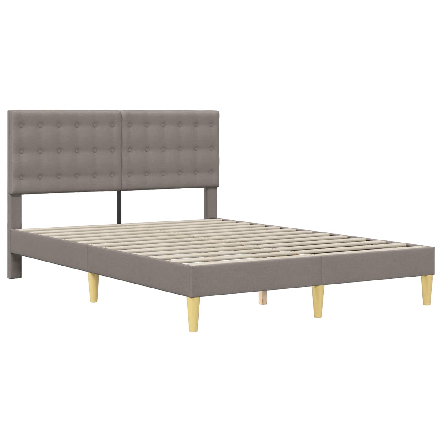 vidaXL Σκελετός Κρεβατιού με κεφαλάρι Taupe 140 x 200 cm Ύφασμα
