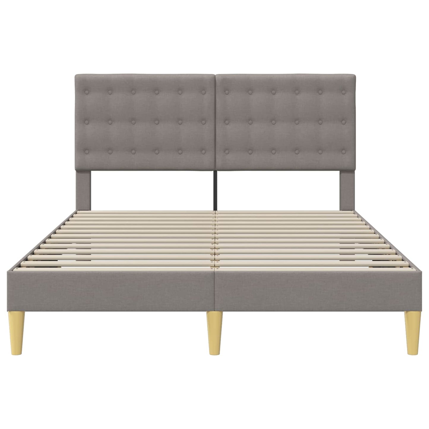 vidaXL Σκελετός Κρεβατιού με κεφαλάρι Taupe 140 x 200 cm Ύφασμα