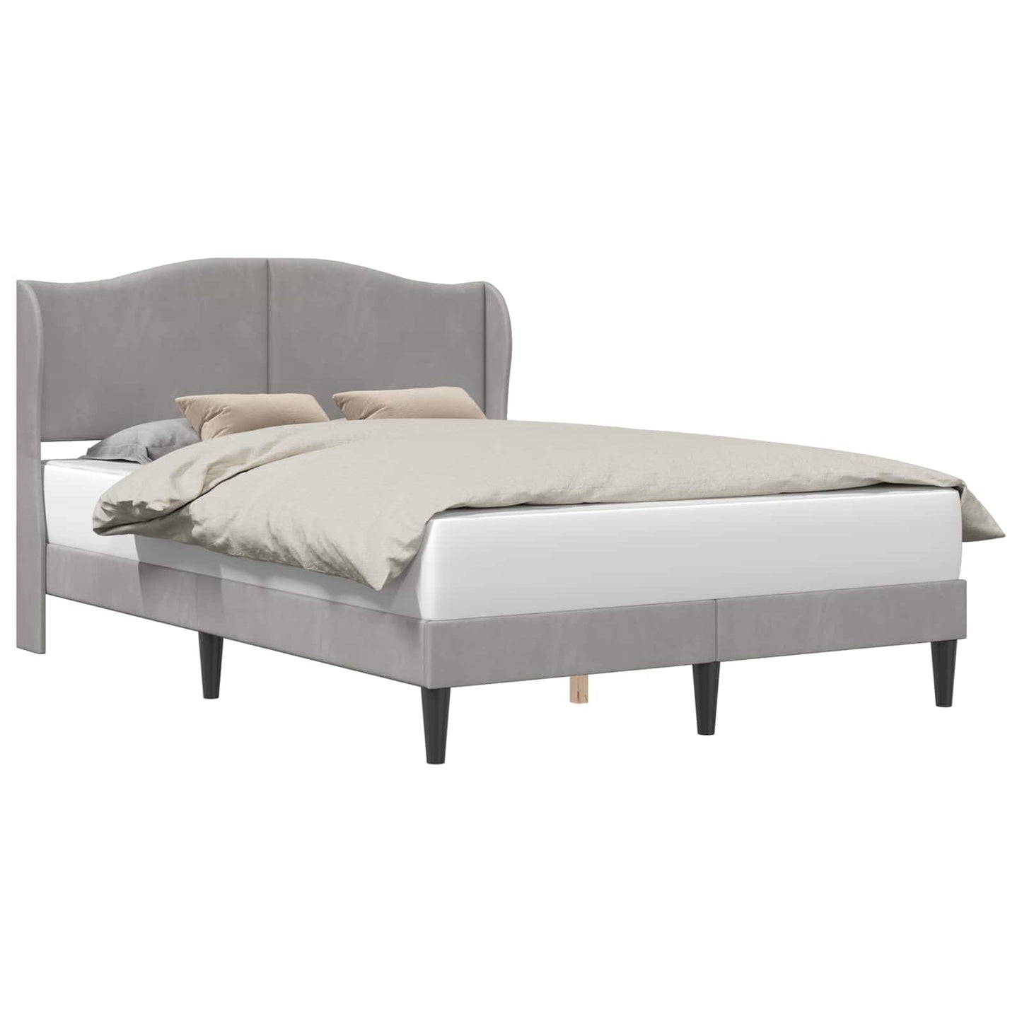 vidaXL Σκελετός Κρεβατιού Ανοιχτό γκρι 120 x 190 cm Βελούδο
