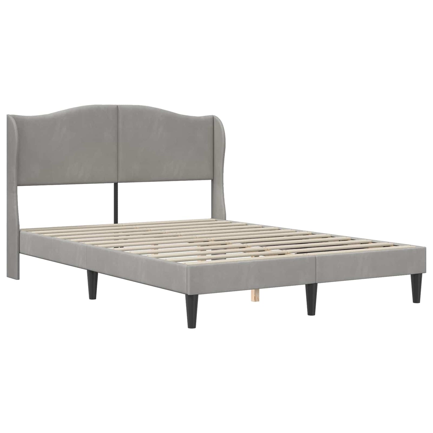 vidaXL Σκελετός Κρεβατιού Ανοιχτό γκρι 140 x 190 cm Βελούδο