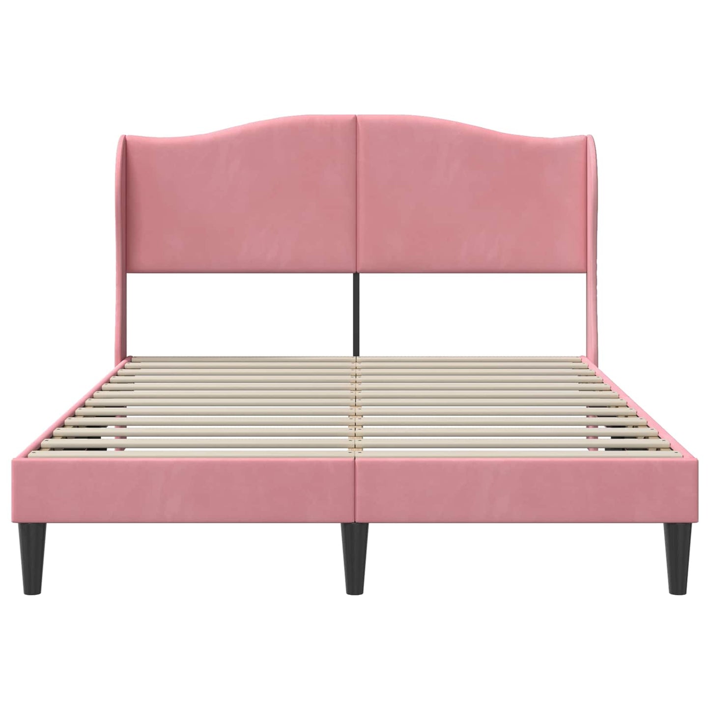 vidaXL Σκελετός Κρεβατιού με κεφαλάρι Ροζ 160 x 200 cm Βελούδο