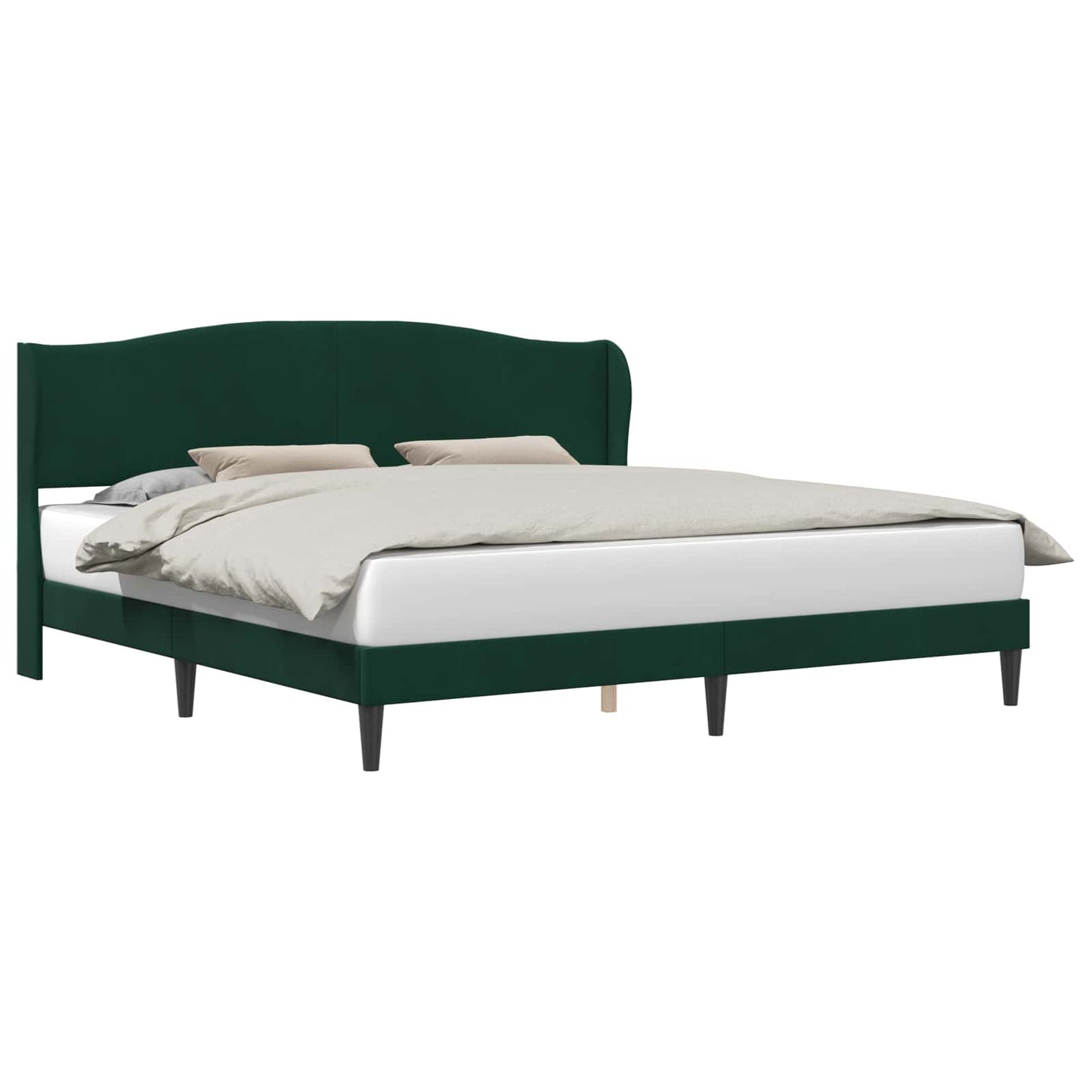 vidaXL Σκελετός Κρεβατιού Σκούρο Πράσινο 180 x 200 cm Βελούδο