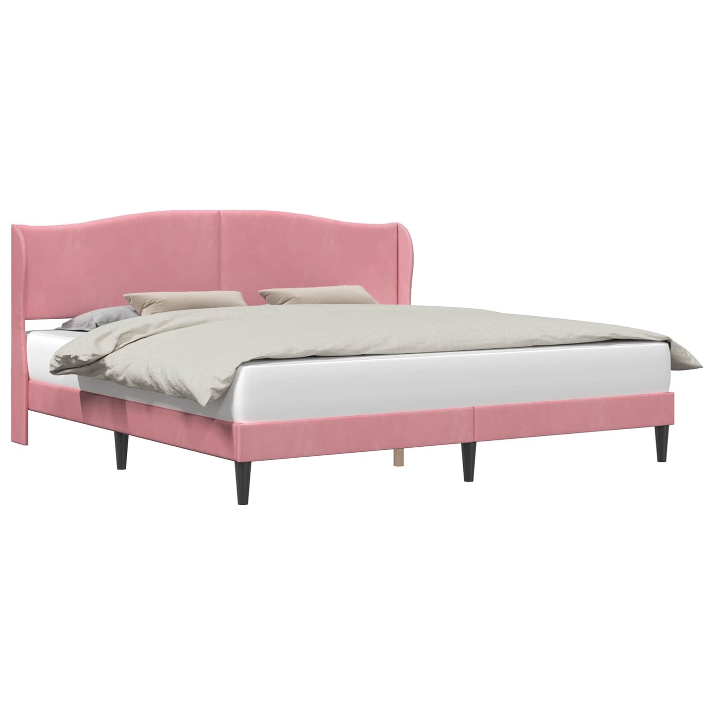 vidaXL Σκελετός Κρεβατιού με κεφαλάρι Ροζ 180 x 200 cm Βελούδο