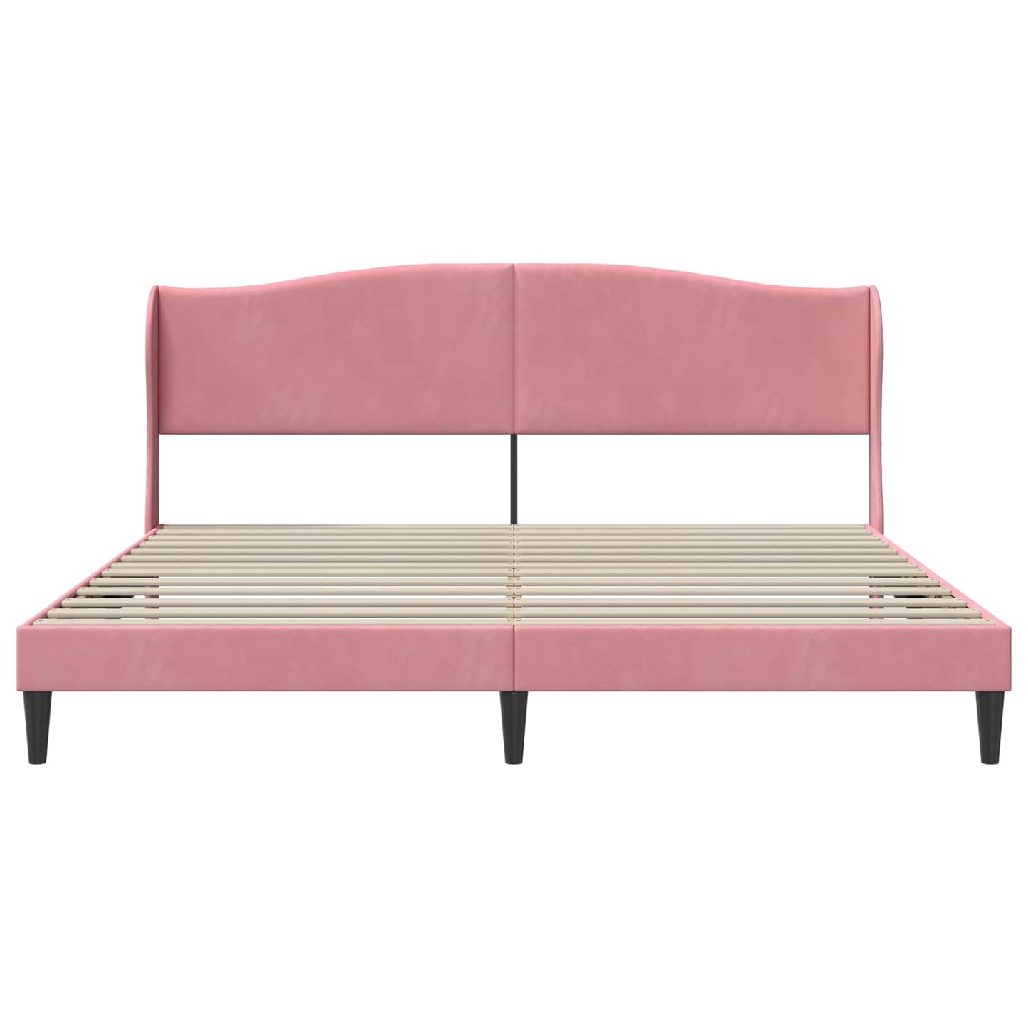 vidaXL Σκελετός Κρεβατιού με κεφαλάρι Ροζ 180 x 200 cm Βελούδο