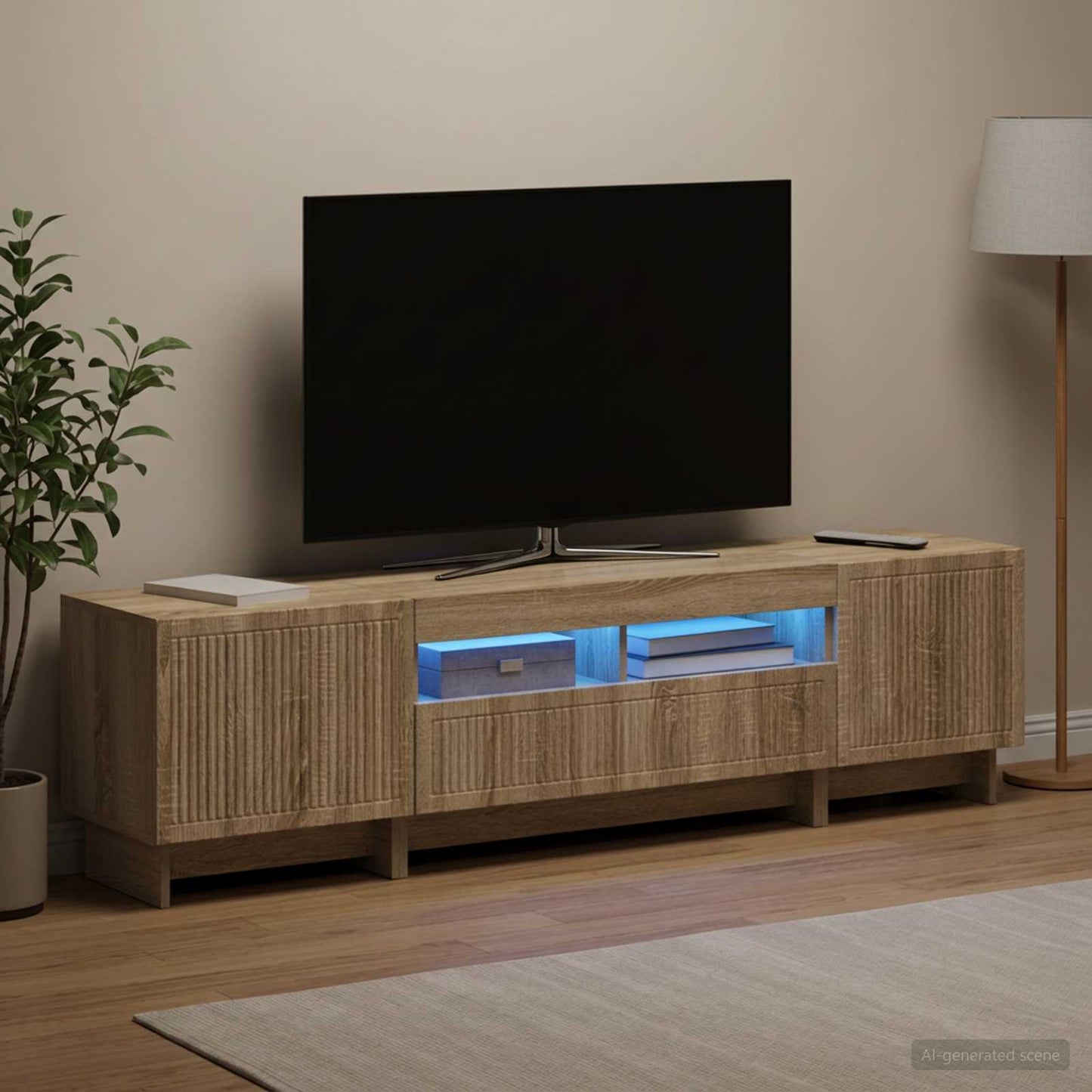 vidaXL 3 Τεμάχια LED Τηλεοπτική Ντουλάπα EDE Sonoma Δρυς