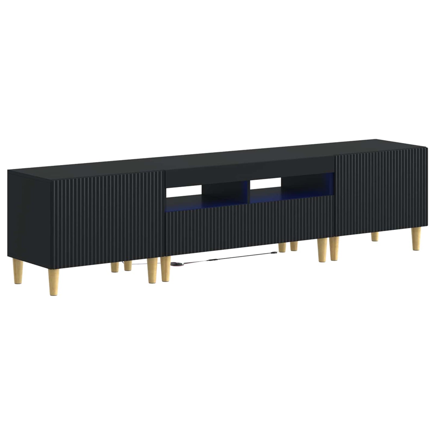 vidaXL 3 Τεμάχια LED Τηλεοπτική Ντουλάπα ARNHEM 3 τμχ. Μαύρο