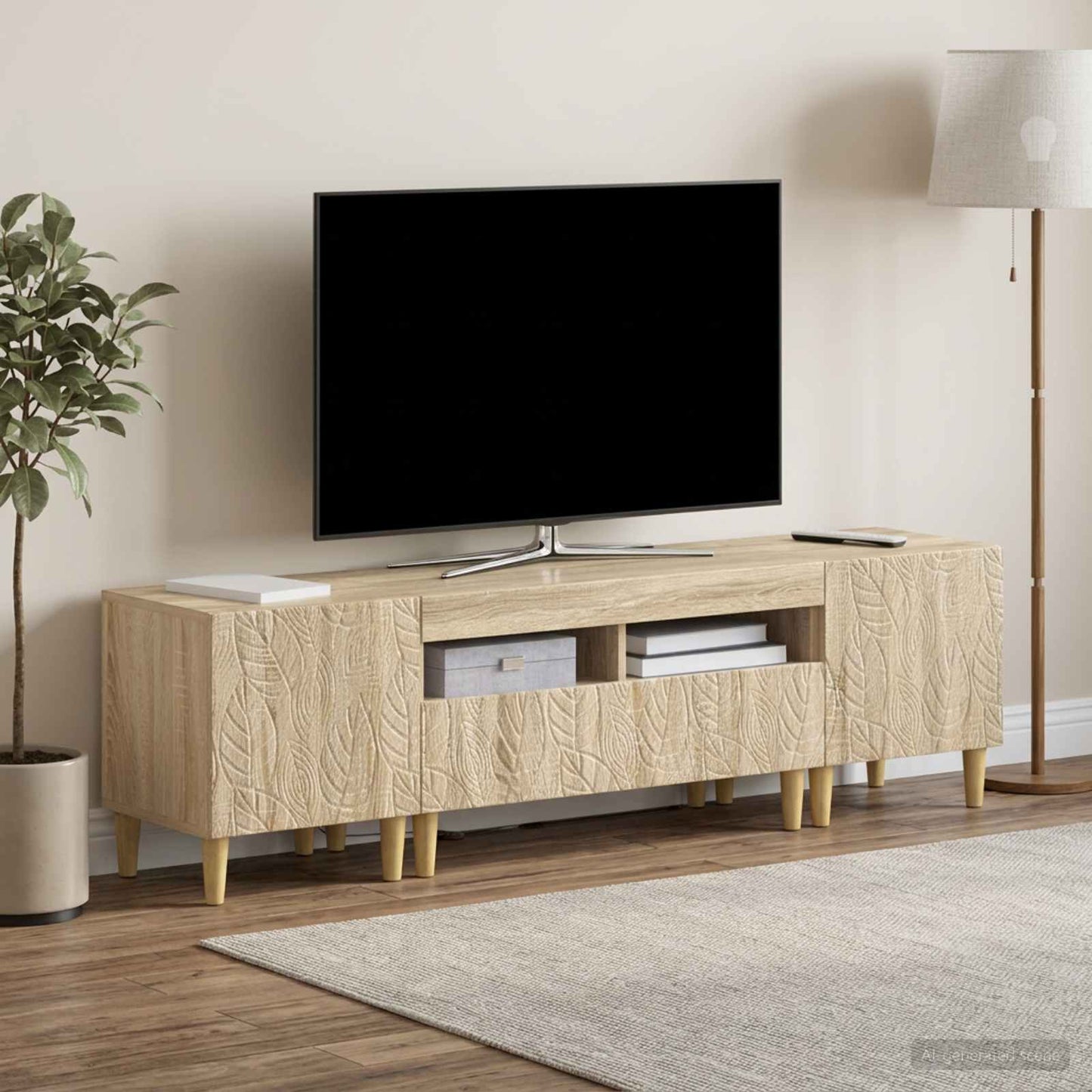 vidaXL 3 Τεμάχια LED Τηλεοπτική Ντουλάπα DELFT Sonoma Δρυς