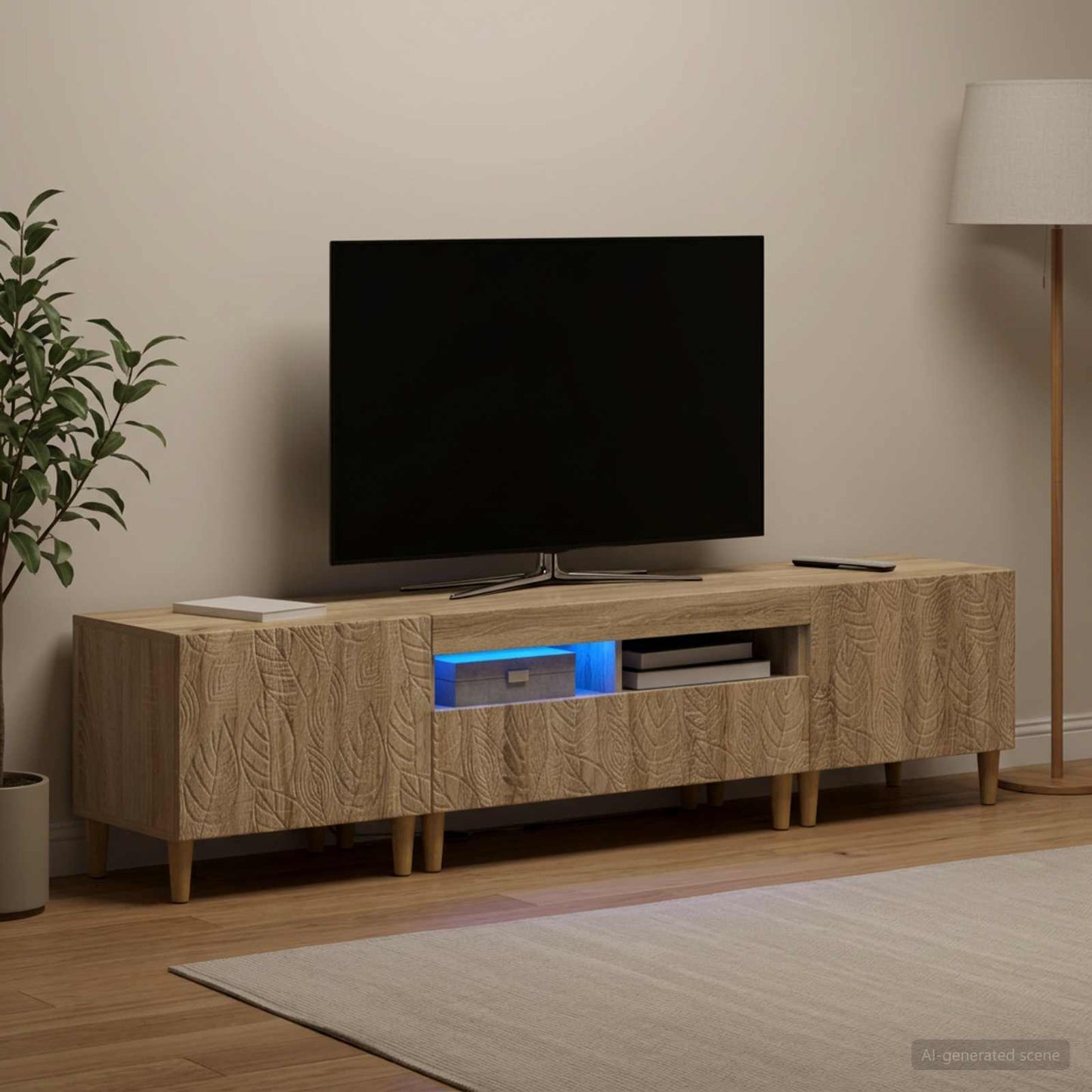 vidaXL 3 Τεμάχια LED Τηλεοπτική Ντουλάπα DELFT Sonoma Δρυς