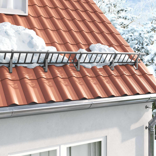 vidaXL Φρουρός χιονιού οροφής Ανθρακί 300 x 29,5 x 34,5 εκ. Ατσάλι