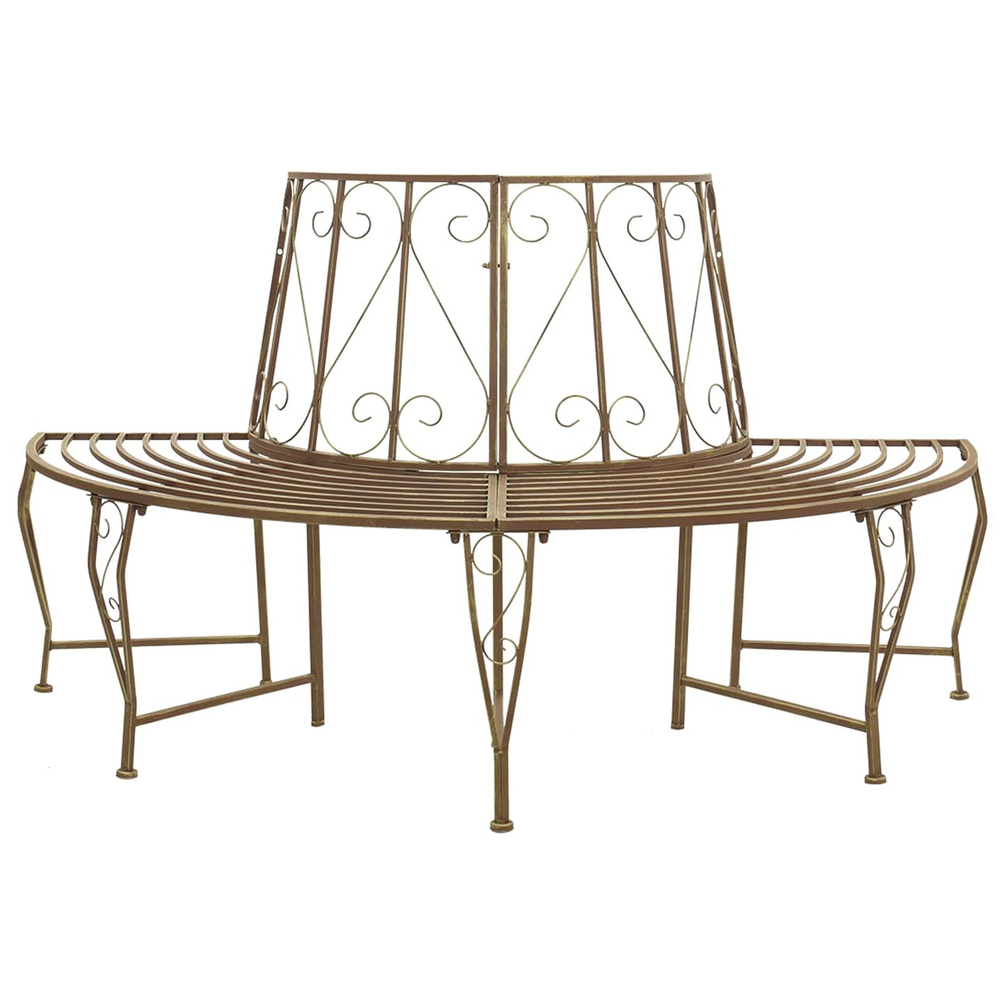 vidaXL Παγκάκι Δέντρου 4 -θέσιο 160 x 80 x 89 εκ. steel Αρχαίο Καφέ