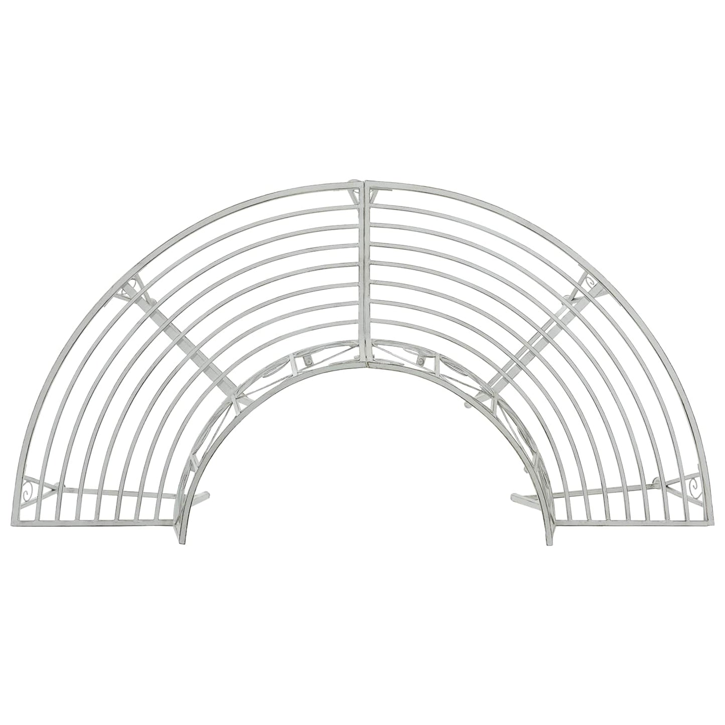 vidaXL Παγκάκι Δέντρου 4 -θέσιο 160 x 80 x 89 εκ. steel Αντίκες Λευκό