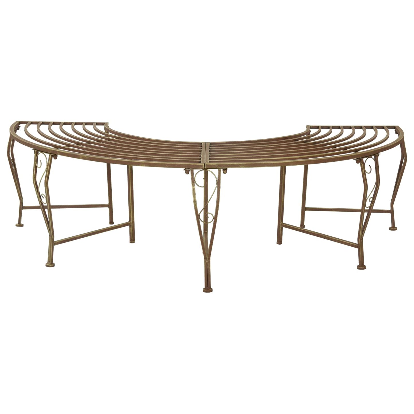 vidaXL Παγκάκι Δέντρου 4 -θέσιο 160 x 80 x 44 cm steel Αρχαίο Καφέ