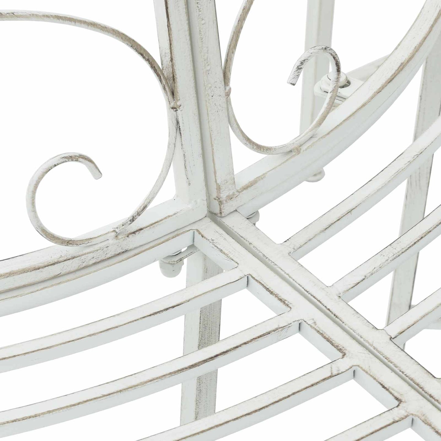 vidaXL Παγκάκι Δέντρου 4 -θέσιο 160 x 80 x 89 εκ. steel Αντίκες Λευκό