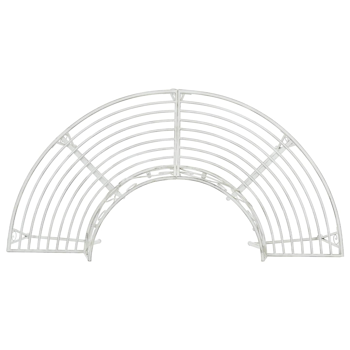 vidaXL Παγκάκι Δέντρου 4 -θέσιο 160 x 80 x 89 εκ. steel Αντίκες Λευκό