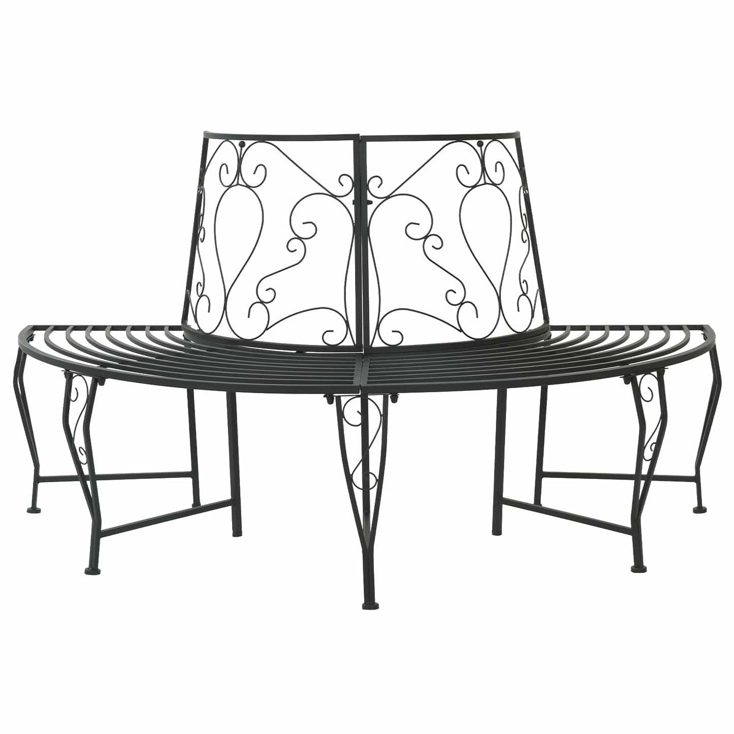 vidaXL Παγκάκι Δέντρου 4 -θέσιο 160 x 80 x 89 εκ. steel Μαύρο