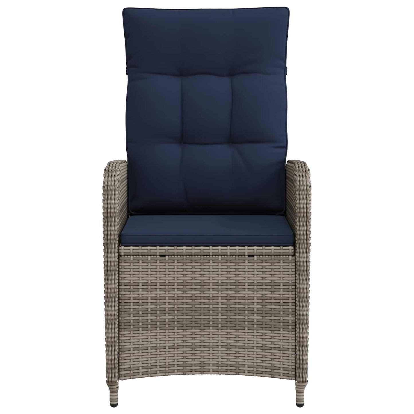 vidaXL Ανακλινόμενη καρέκλα κήπου Γκρι και Navy Blue