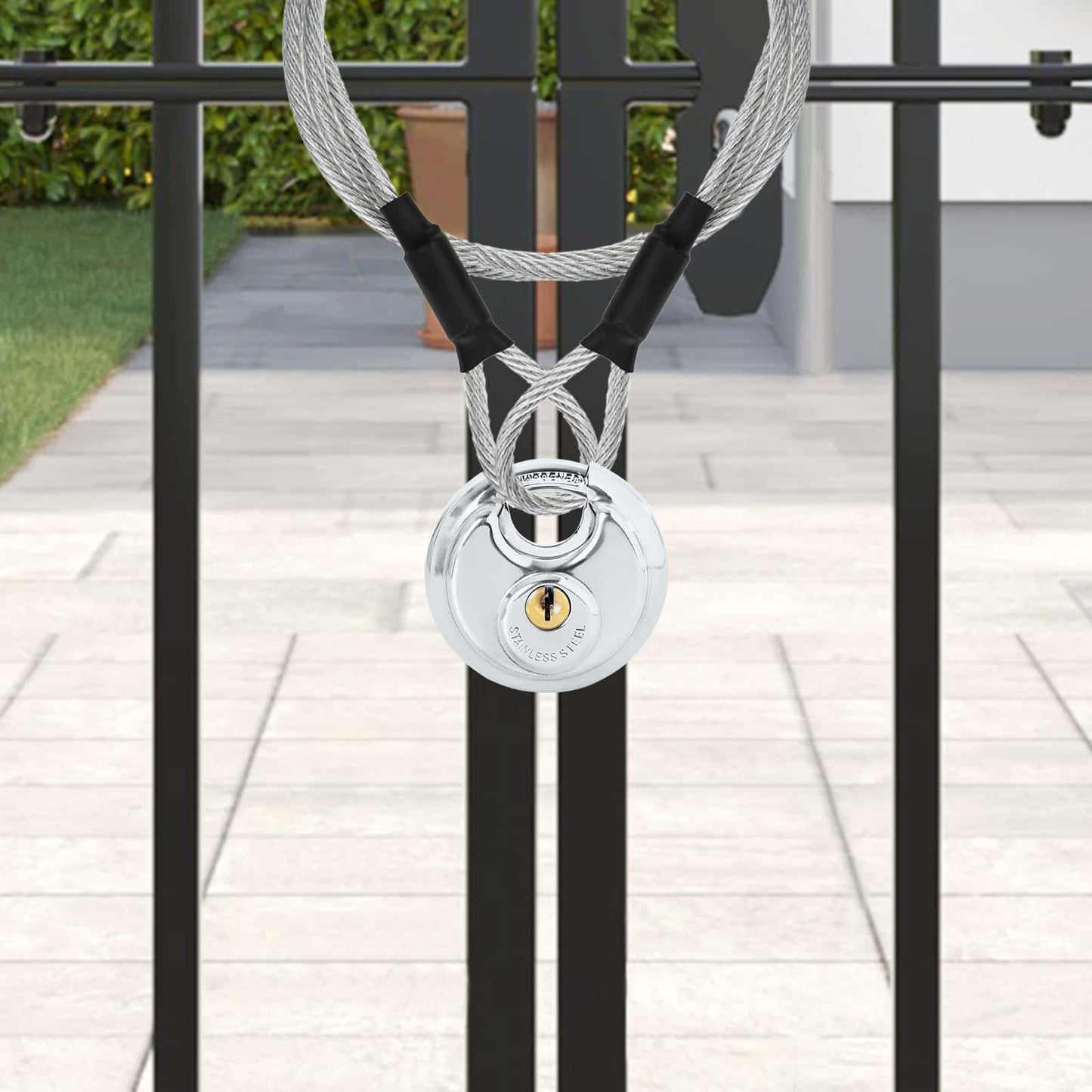 vidaXL Κλειδώματα Discus με Κλειδιά 2 pcs Ασημί 6 x 2.3 x 6 εκ