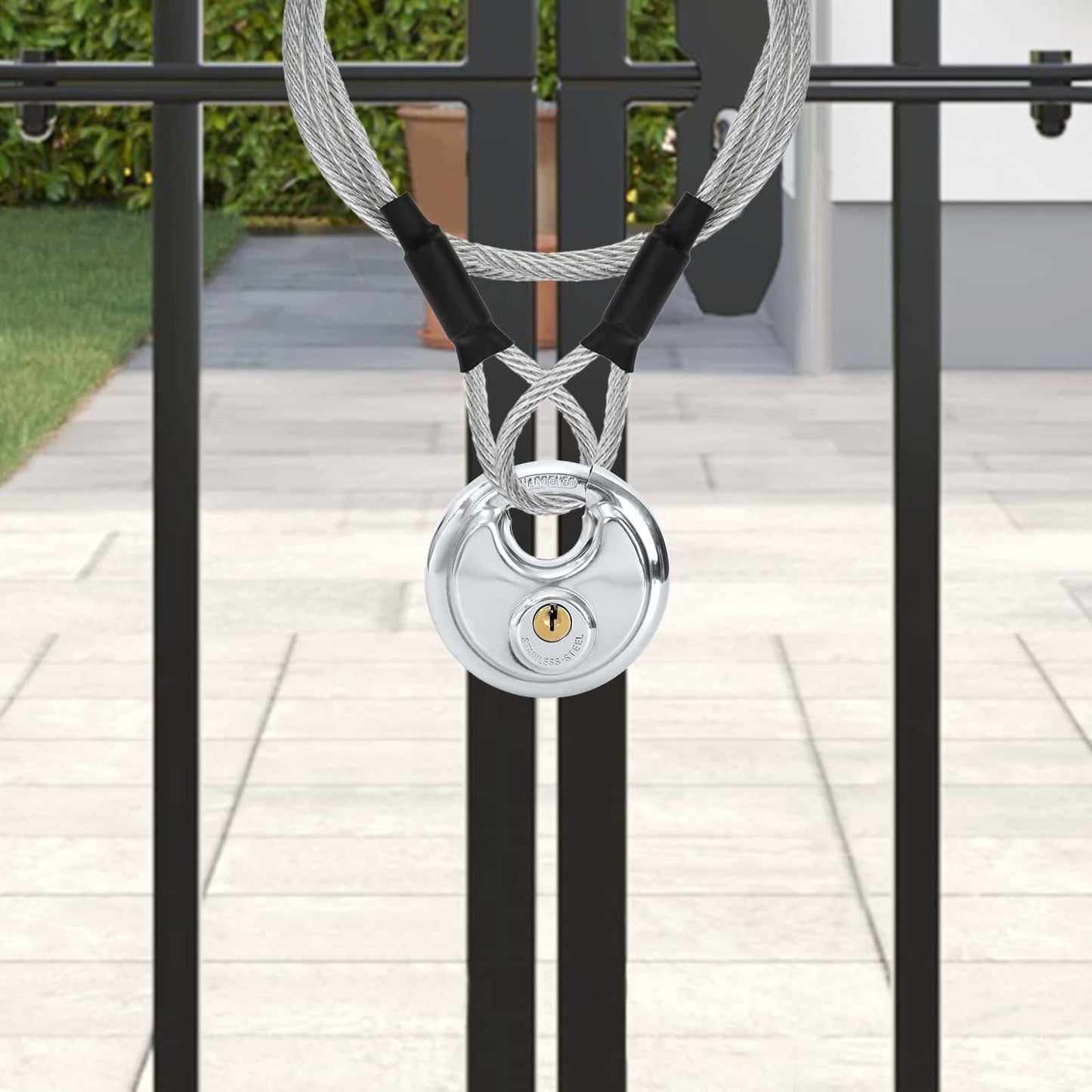 vidaXL Κλειδώματα Discus με Κλειδιά 2 pcs Ασημί 8 x 2.8 x 8 εκ