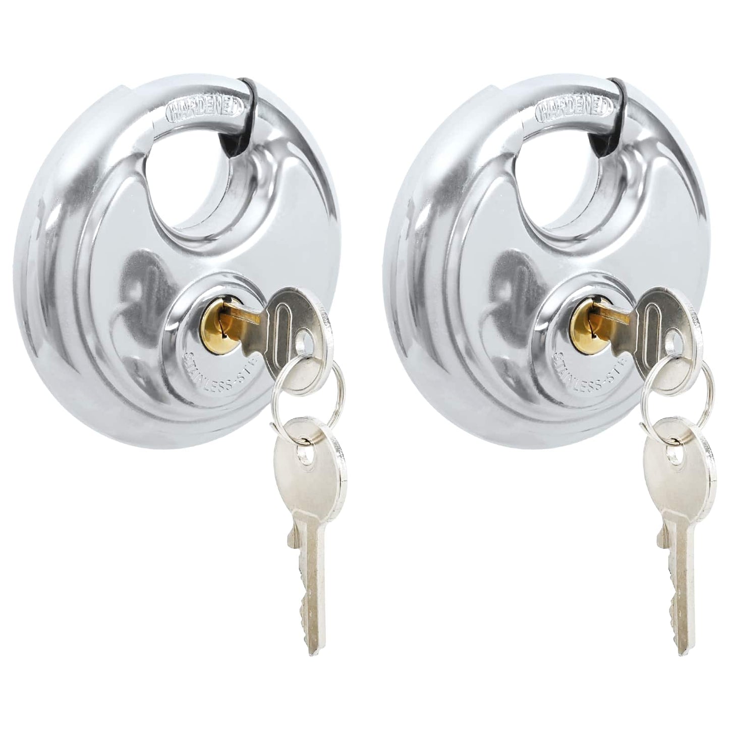 vidaXL Κλειδώματα Discus με Κλειδιά 2 pcs Ασημί 8 x 2.8 x 8 εκ