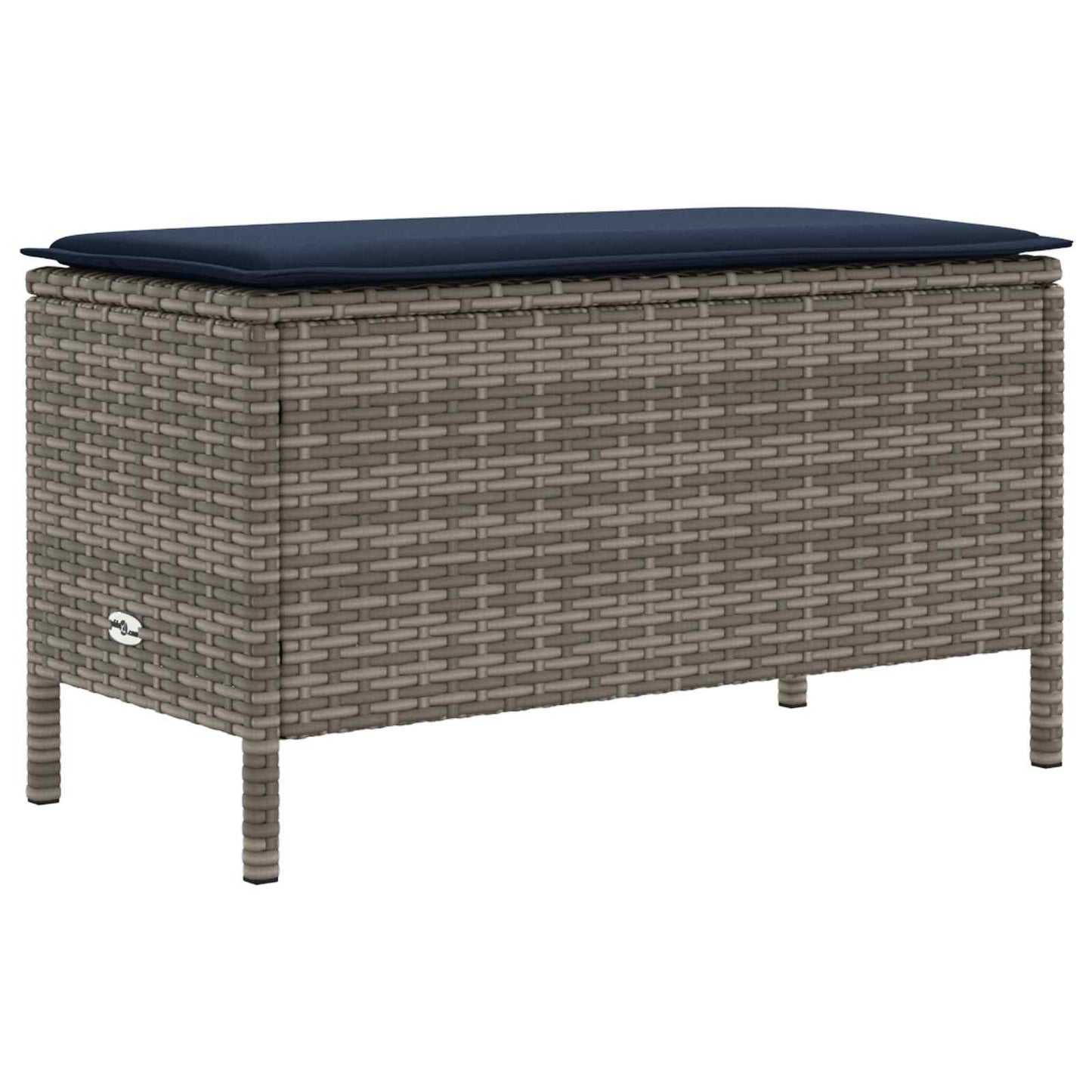 vidaXL Σκαμπό Κήπου Γκρι και Navy Blue 80 x 38 x 42 εκ Ράτα PE