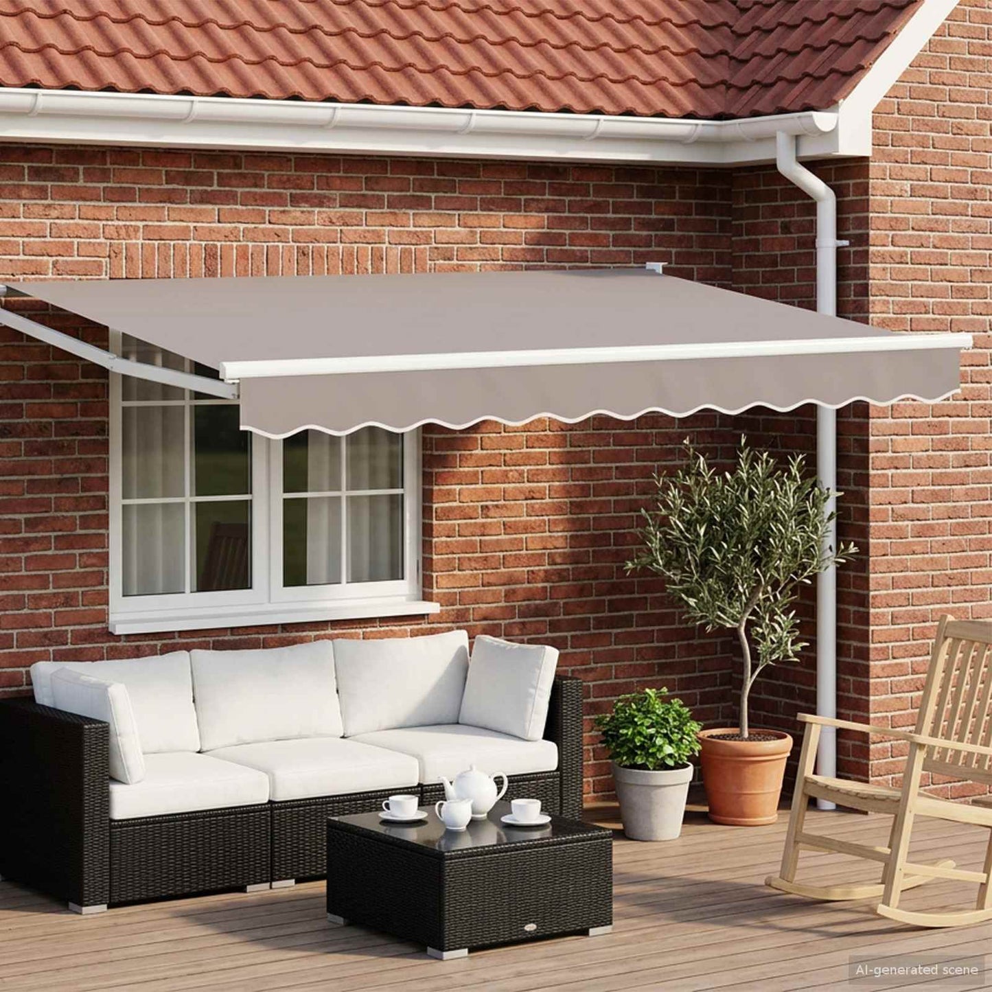 vidaXL Electric Awning Frame 3,5 x 2 m Λευκό