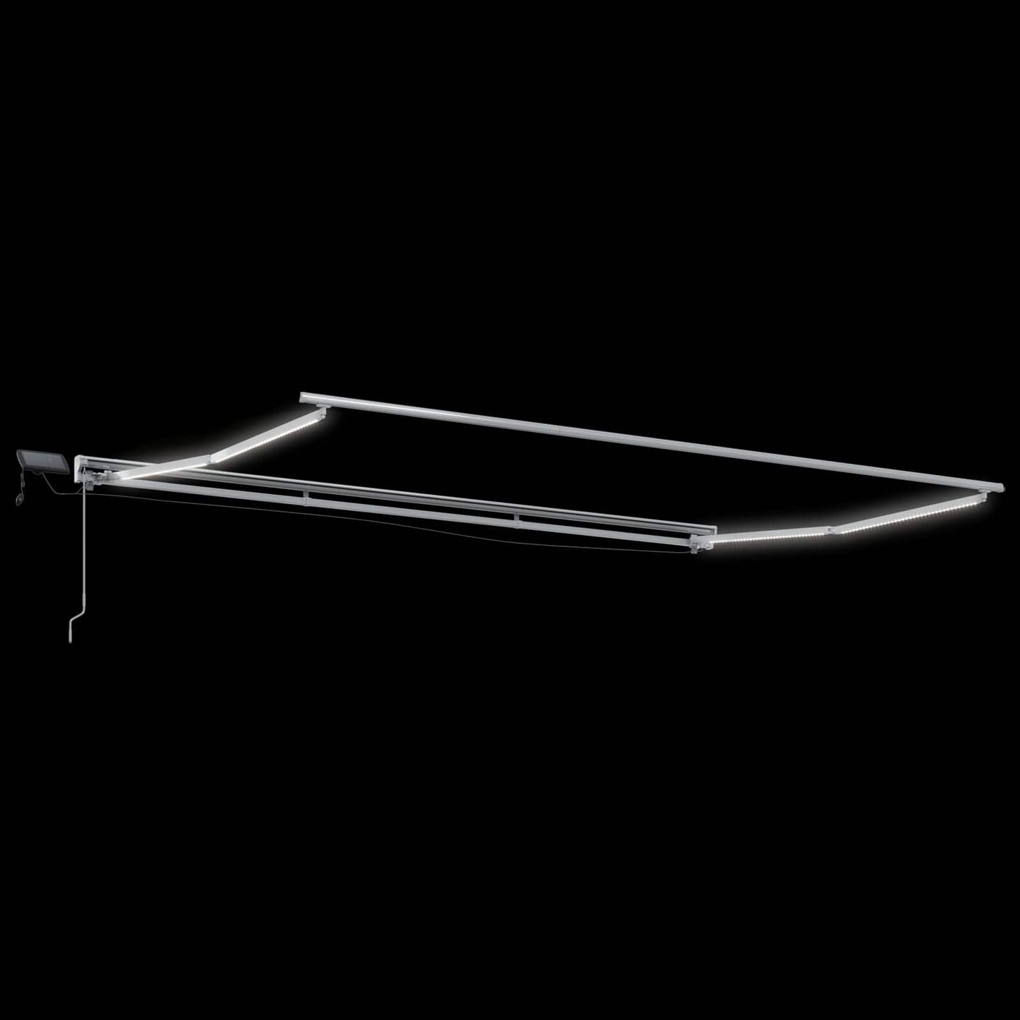 vidaXL Manual Awning Frame with Solar LED 5 x 3 m Λευκό
