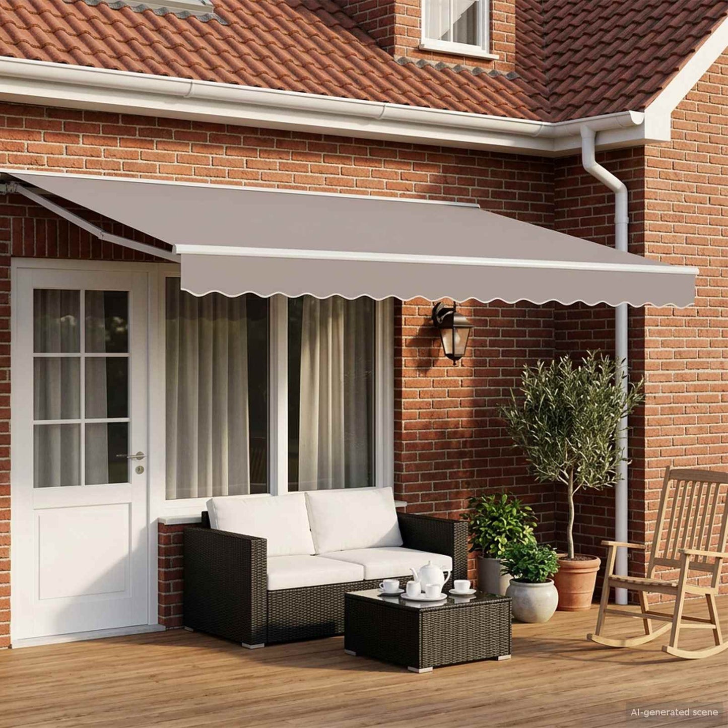 vidaXL Electric Awning Frame 4,5 x 3,5 m Λευκό