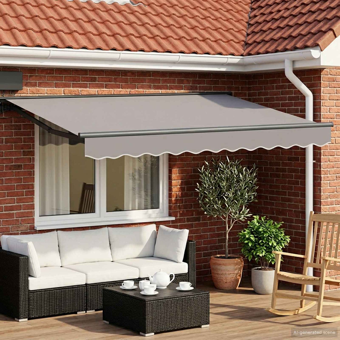 vidaXL Solar Electric Awning Frame 3 x 2.5 m Ανθρακί