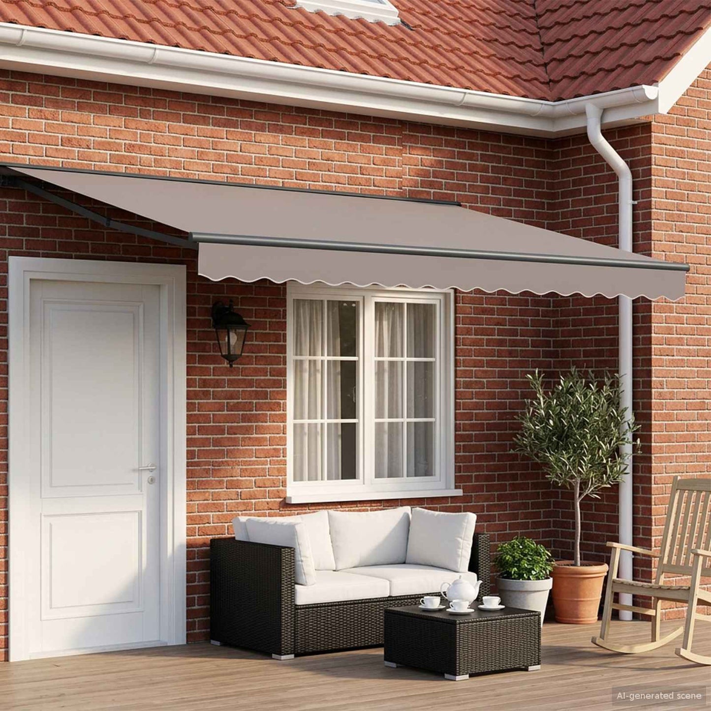 vidaXL Solar Electric Awning Frame 4 x 3 m Ανθρακί