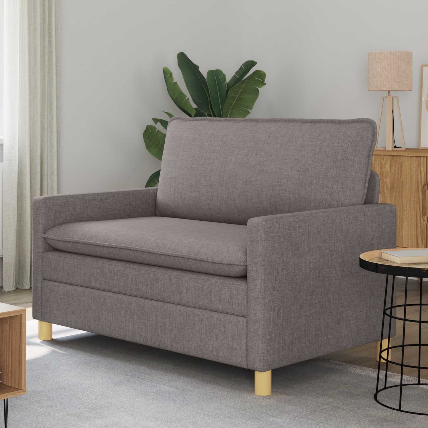 vidaXL Καναπές 2-θέσιο Taupe 126 x 81 x 87,5 εκ Ύφασμα