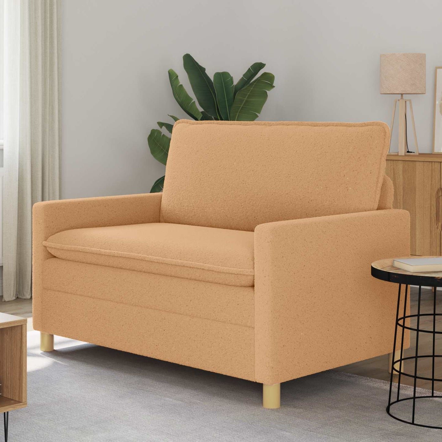vidaXL Καναπές 2-θέσιο Μπεζ 126 x 81 x 87,5 εκ Ύφασμα