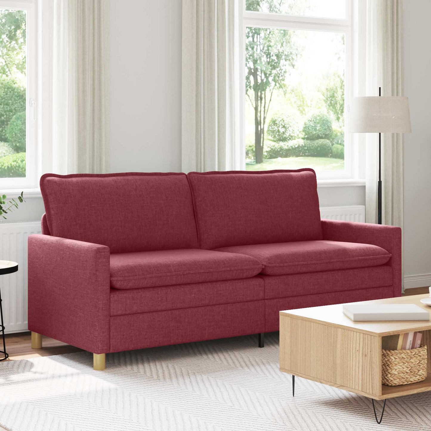 vidaXL Καναπές 3-θέσιο Κόκκινο 196 x 81 x 87,5 εκ. Ύφασμα