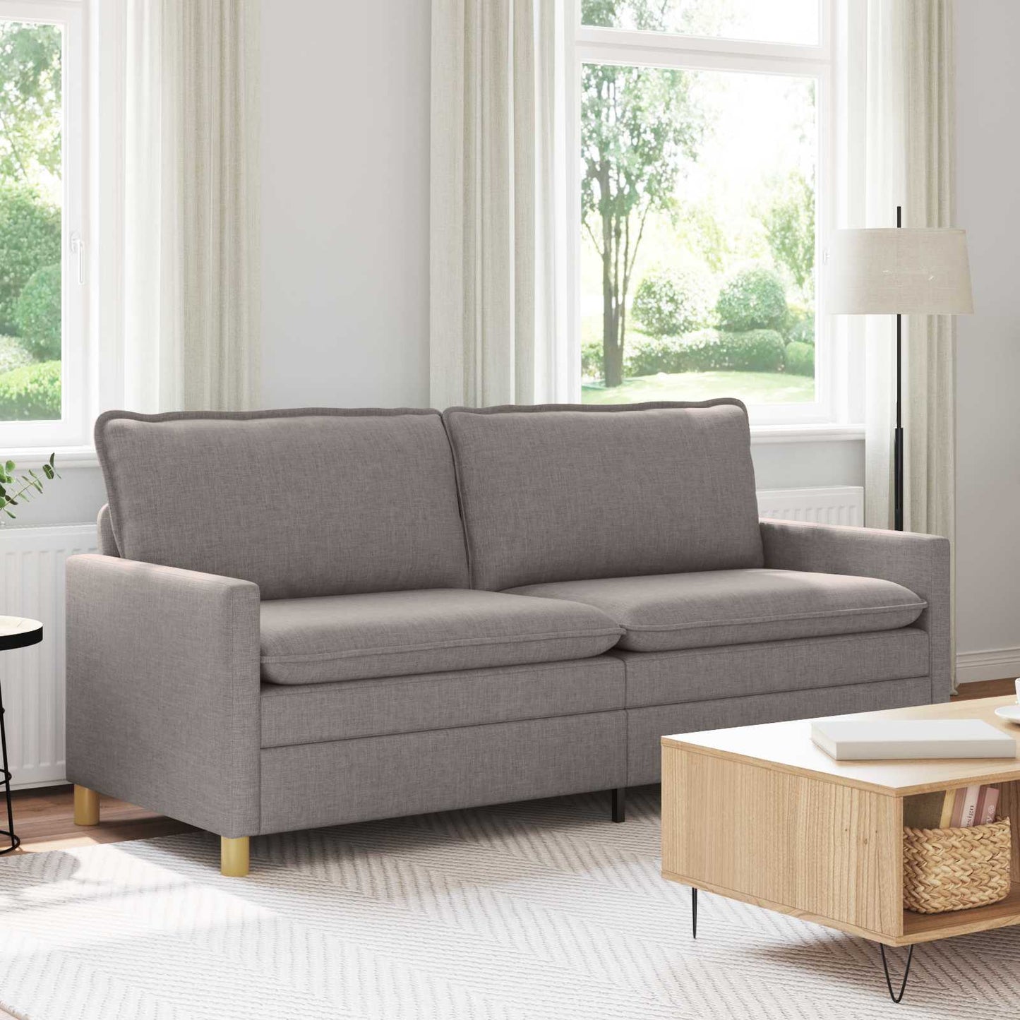 vidaXL Καναπές 3-θέσιο Taupe 196 x 81 x 87,5 εκ. Ύφασμα