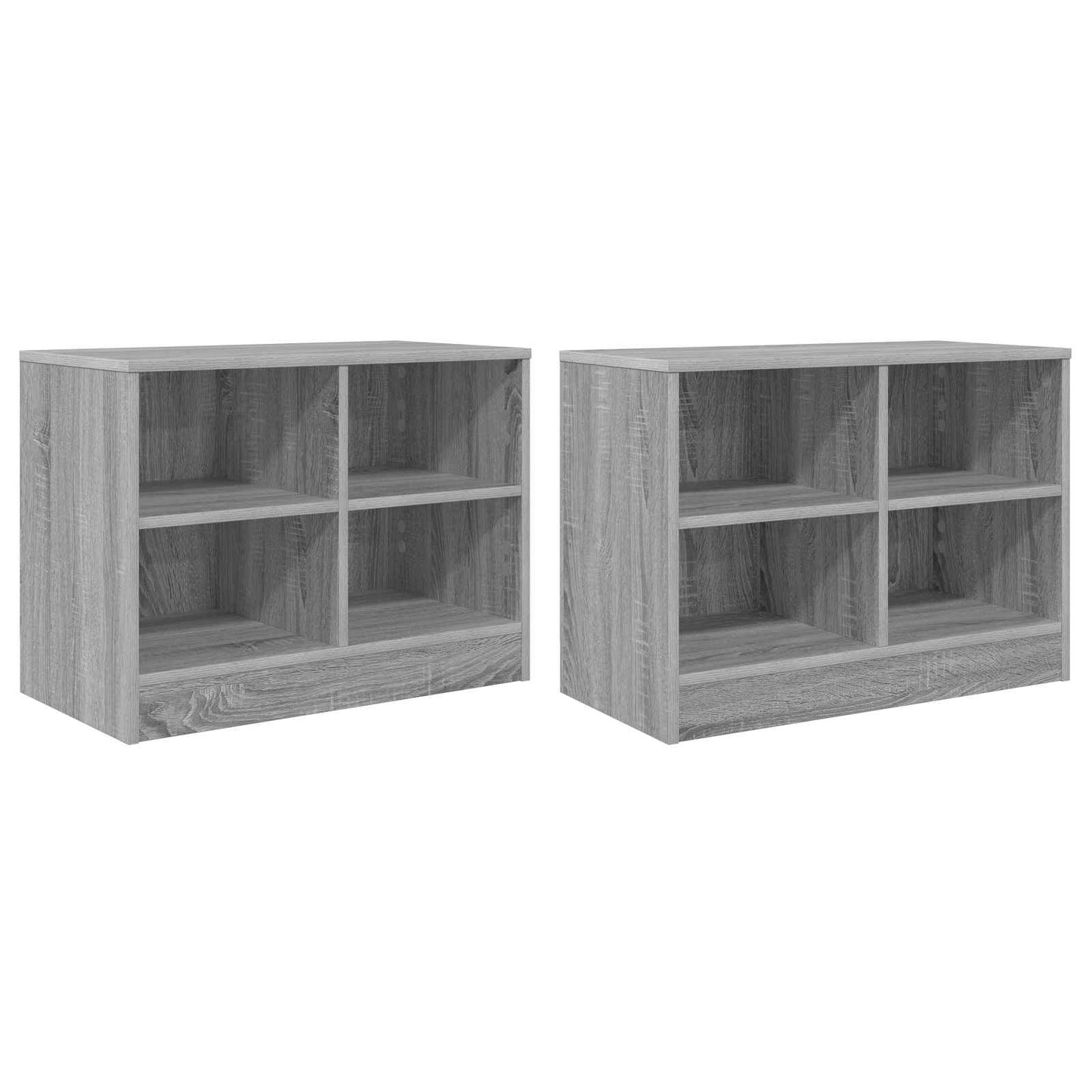 vidaXL Ντουλάπι κρεβατιού με ράφι 2 τεμ. Γκρι Sonoma 66 x 33 x 48 εκ.