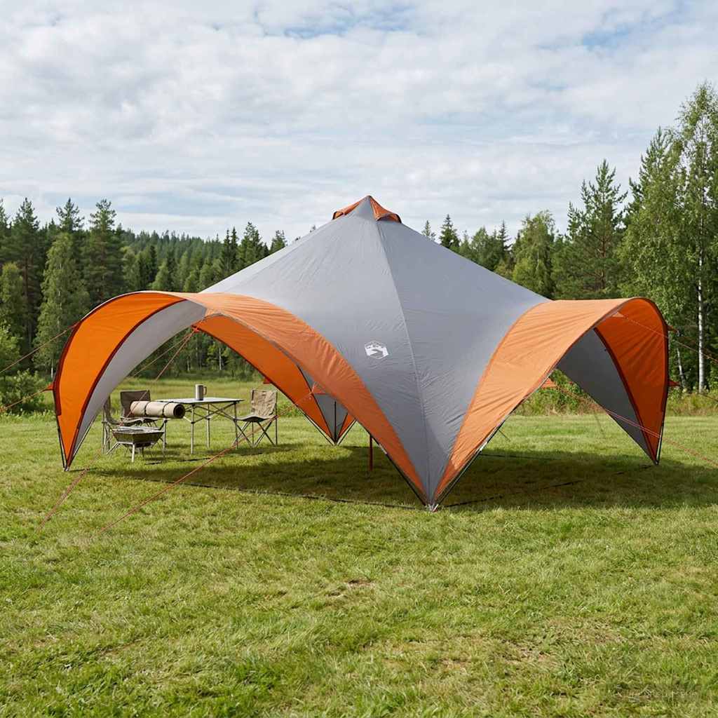 vidaXL Σκηνή Πάρτυ Γκρι και Πορτοκαλί 600 x 600 x 400 εκ.