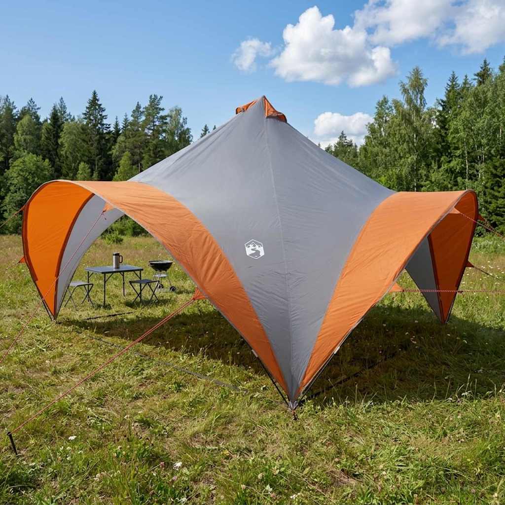 vidaXL Σκηνή Πάρτυ Γκρι και Πορτοκαλί 400 x 400 x 320 εκ.