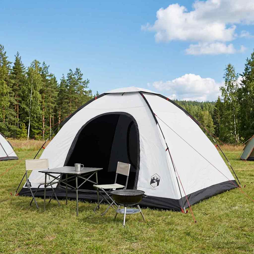 vidaXL Σκηνή Camping 6 ατόμων Λευκό Μαύρο