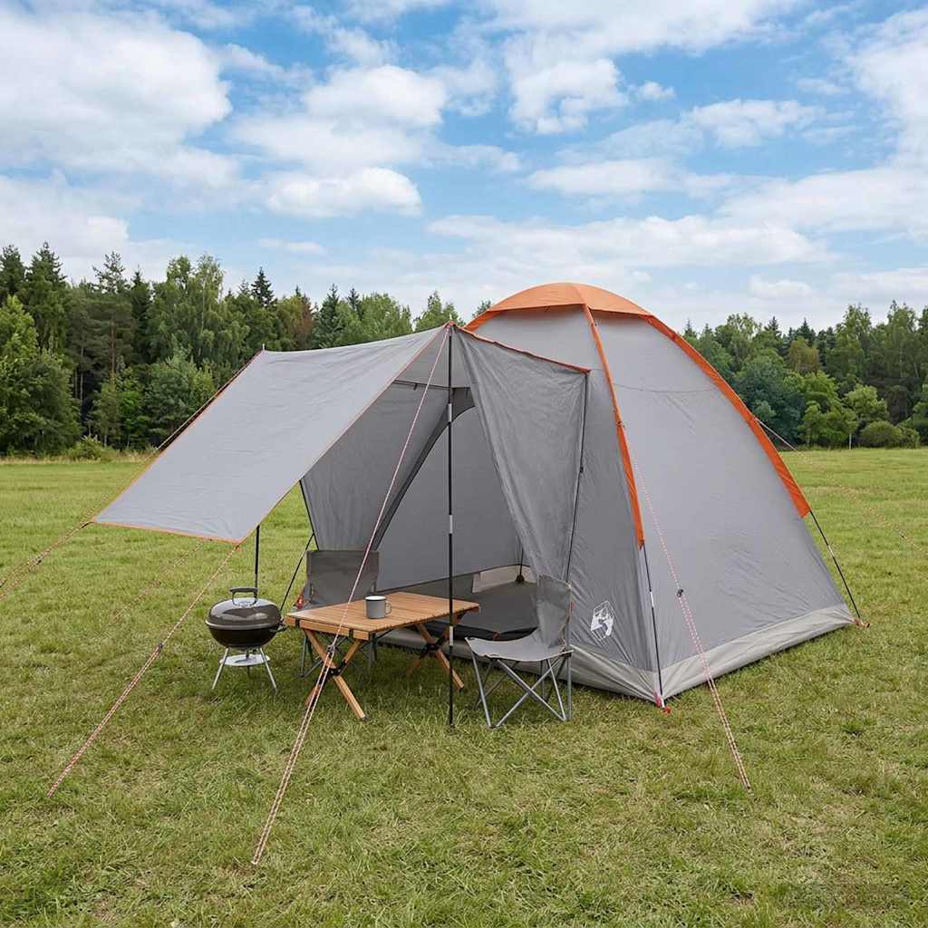 vidaXL Σκηνή Camping 2 ατόμων Γκρι και Πορτοκαλί