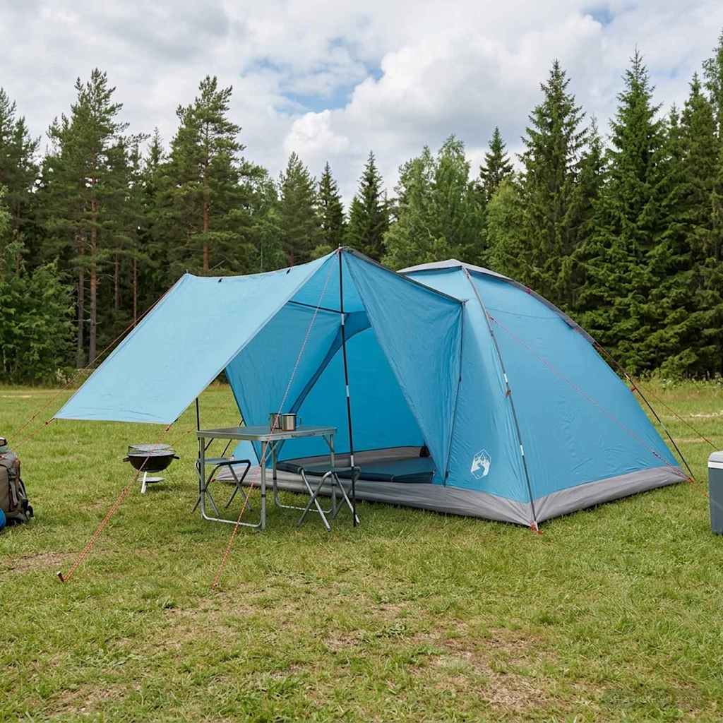 vidaXL Σκηνή Camping 6 ατόμων Μπλε Πολυεστέρας και Χάλυβας