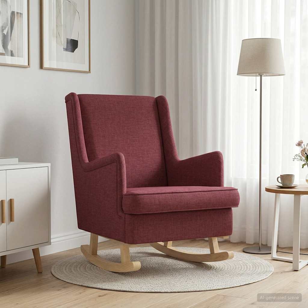 vidaXL Κουνιστή καρέκλα Κόκκινο 62 x 80 x 85 εκ ύφασμα