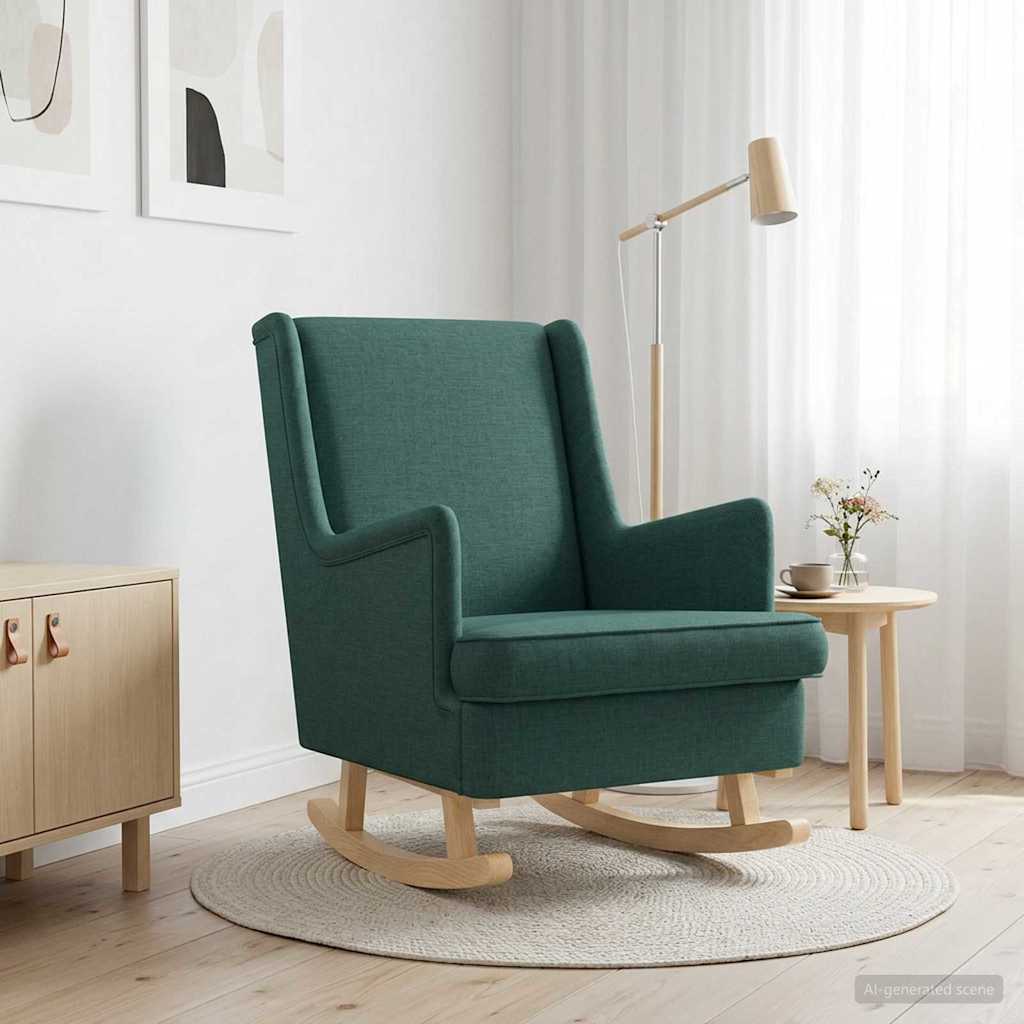 vidaXL Κουνιστή καρέκλα Σκούρο Πράσινο 62 x 80 x 85 εκ ύφασμα