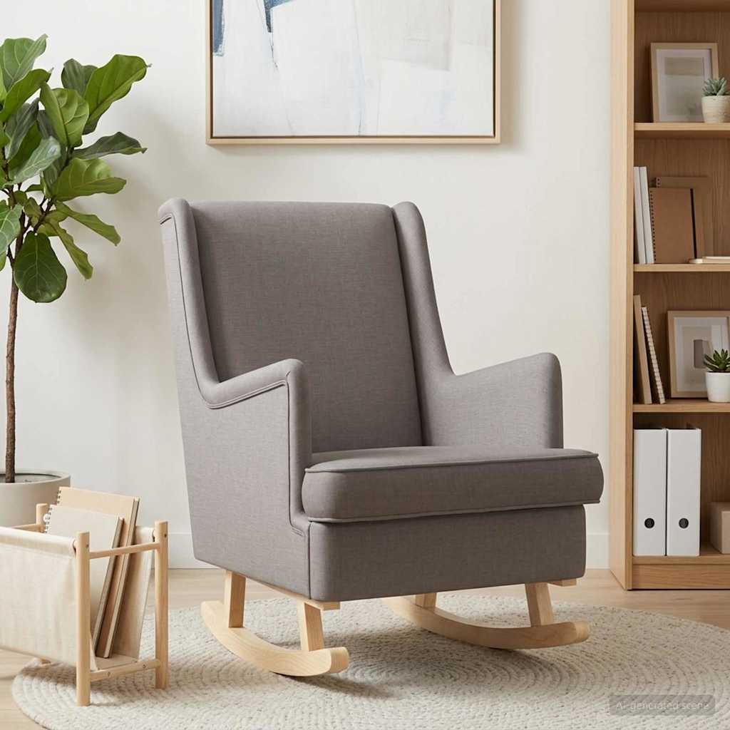 vidaXL Κουνιστή καρέκλα Taupe 62 x 80 x 85 εκ ύφασμα