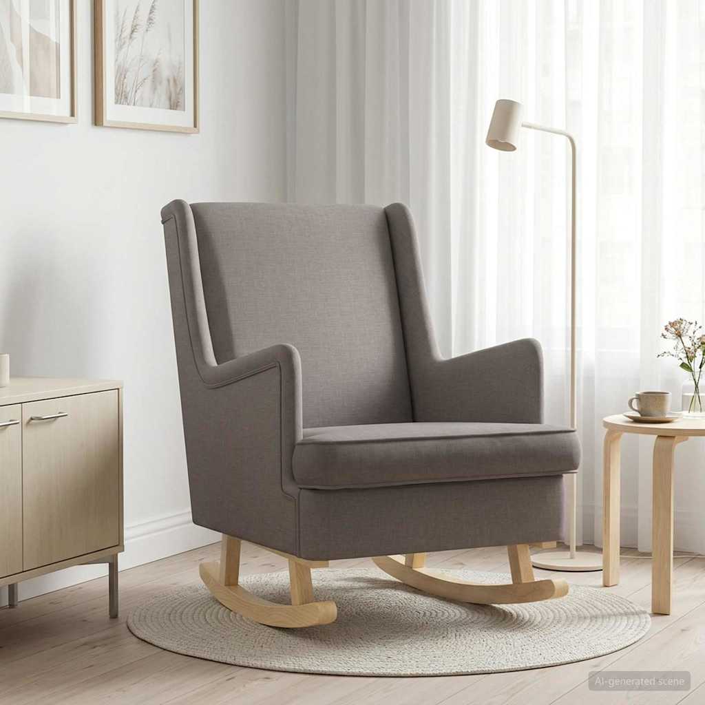 vidaXL Κουνιστή καρέκλα Taupe 62 x 80 x 85 εκ ύφασμα
